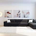Modular painting sa loob ng living room