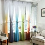 Color tulle with a transition to the window in the bedroom
