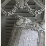 Named pillow gray in the style of Provence