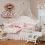 Room for a girl with delicate textiles in the style of Provence