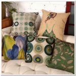 Painted cushions with different patterns