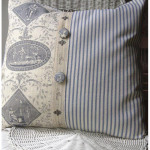 Beautiful handmade blue pillow
