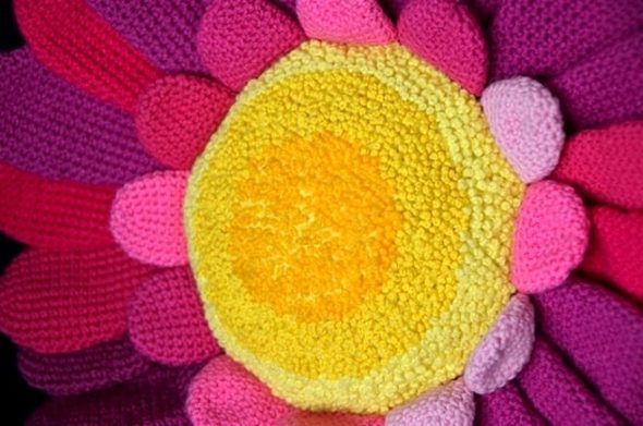 Beautiful knitted pillow
