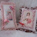 Beautiful and elegant pillows with portraits will fit into the interior of the room in the style of Provence
