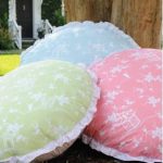 Round and square frill cushions