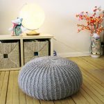 Round pouf for comfortable sitting on the floor