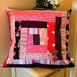 Square pudka from colorful pieces