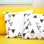 Square pillows with triangles