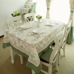 Tatlı yeşil-pembe-beyaz Provence masa örtüsü