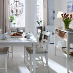 Soft beige pillows for white dining