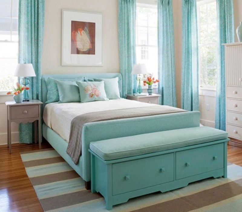 Piękna sypialnia w odcieniach mięty