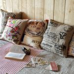 A set of homemade decorative pillows for the country living room