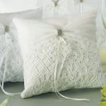 Delicate white pad with an embossed pattern