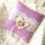 Gentle and beautiful wedding pillow in purple color