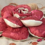 Handmade volume rose cushion