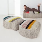 Original knitted pillows for the floor