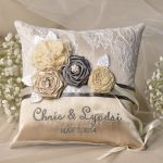 Personalized ring pillow with embroidery