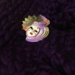 Large-knit plaid from Harmony merino wool (purple)