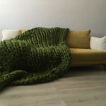 Plaid knit premium premium natural wool