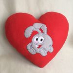 Pillow little bunny in the heart