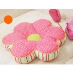 Pink polka dot flower shaped pillow