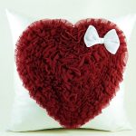 Heart Shaped Cushion with Yarn Fringe