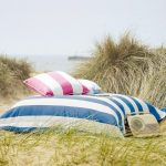 Striped pillows for outdoor recreation