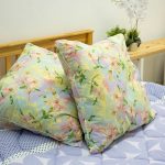Simple square floral patterned pillowcases