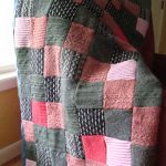 Pink-gray small square blanket
