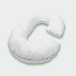 C-shaped white maternity pillow