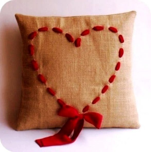 Pillow with ribbons