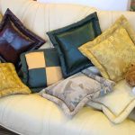 Homemade square decorative pillows with ears