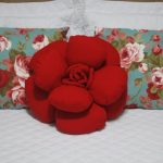 Elegant pillow rose red