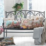 Chic cushions for wrought iron benches in Provence style