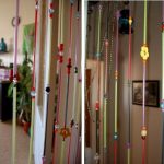 Homemade curtain of plastic tubes