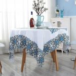 Option white tablecloth with ornate pattern
