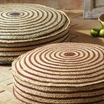 Knitted round floor cushions