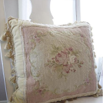 Embroidery pillow with tassel in the style of Provence