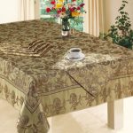 Golden brown tablecloth with napkins included