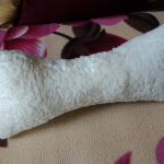 White fluffy bone pillow
