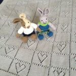 Children's knitted plaid openwork hearts