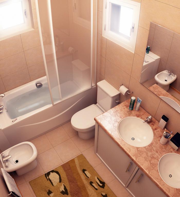 Conception d'une petite salle de bain avec un rideau