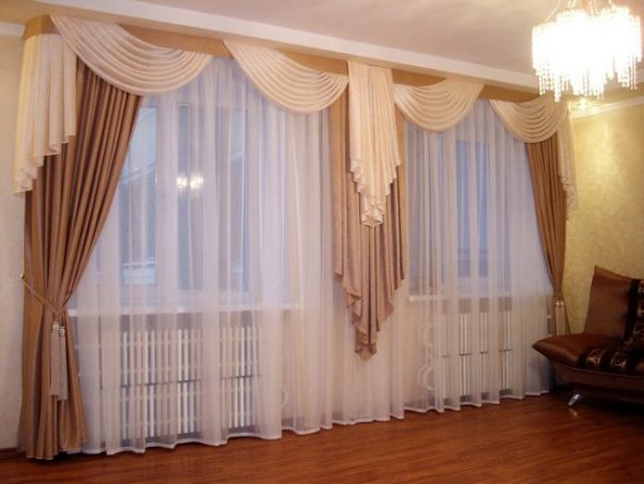 Beautiful set of curtains for two windows