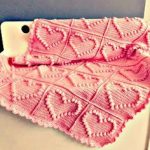 Beautiful blanket with hearts in pink