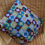 Small crochet flower cushion