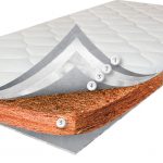 Coconut coir mattress with padding polyester