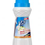 Flat bleach bottle for automatic and manual washing