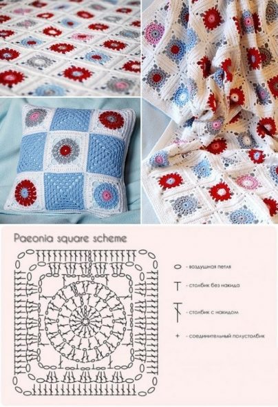 Plaid and pillow knitting scheme