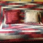 Plaid cover for sofa and cushions in the technique of 10 loops