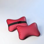 Red eco-leather bone cushion